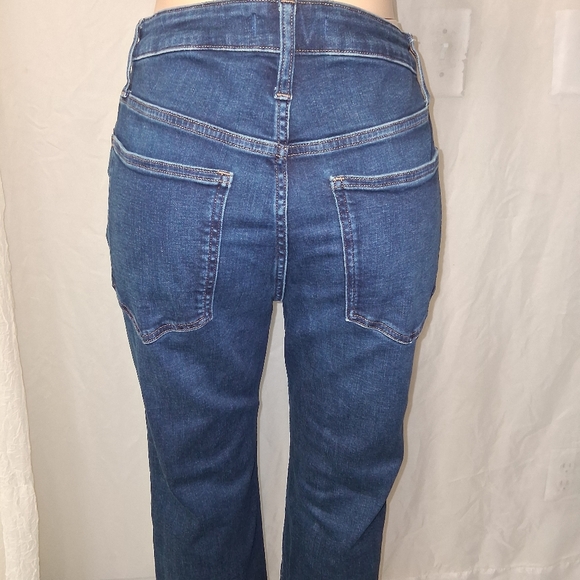 Madewell Curvy Kick Out High Rise Dark Blue Jeans Women 31 - Picture 14 of 16